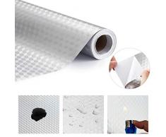 KINLO 0,61 x 5 m papier daluminium autocollant papier de cuisine autocollant résistant à lhuile étanche anti-moisissure feuille de meubles bricolage pour cuisines, armoires, meubles, tables type A