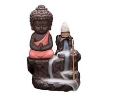 Brûle-encens à refoulement - En céramique - Avec 10 cônes dencens Orange