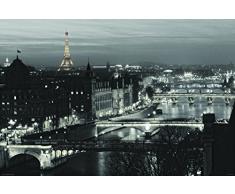 Laminated Posters Romance City Paris View, noir et blanc Poster mesures 91,4 x 61 cm (91.5 x 61 cm)