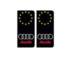 audi logo étoiles autocollant plaque immatriculation auto ville sticker - Angles : arrondis