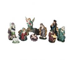 Féérie Lights & Christmas 11 Santons pour crèche de Noël - H. 10 cm - Multicolore