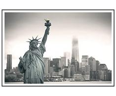 Panorama® Poster Statue de la Liberté NY 21 x 30 cm | Imprimée sur Poster Haute qualité de 250g avec Passepartout | Poster Ville | Poster Moderne pour la Maison | Décoration Murale Vintage