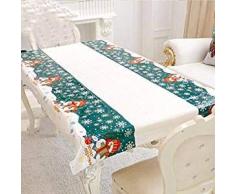 Sayala 2Pcs Table de Noel,Nappe de Noël,Décoration de Bureau de Noël110 * 180cm Noel de Sapin Motifs pour Noel Table Decoration