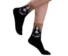 Xiang Ru Femme Peinture à l'huile Abstraite Douce Chaussette Chaud La Joconde