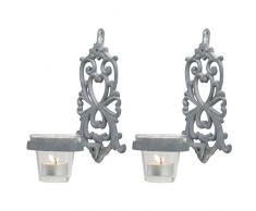 chemin_de_campagne 2 Appliques Murales Bougeoirs Photophores en Fonte