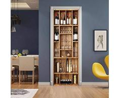 skwff autocollant de porte privé Sticker Effect 3D pour Décoration Papier Peint Cave à vin 3D PVC salon cuisine salle de bain chambre bureau