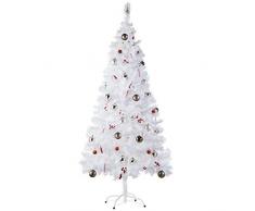 TecTake Sapin de Noël Artificiel avec Socle en Métal | Arbre de Noel - Diverses Couleurs et Tailles au Choix - (180 cm | 533 Branches | Blanc | No. 402821)