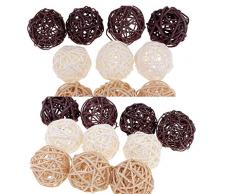 P Prettyia 20pcs 5cm Boules de Décoration à Suspendre Coloré en Rotin Osier