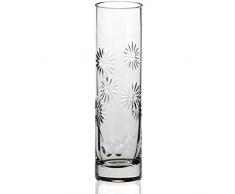 Vase, vase de cristal, Collection "MARGERIT", transparent, hauteur 21 cm, cristal, style moderne (GERMAN CRYSTAL powered by CRISTALICA)