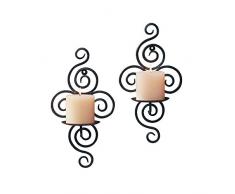 RETON 2 Bougeoirs Suspendus en Fer Noir pour Bougeoirs Muraux en Fer Noir pour la Décoration de la Maison