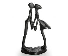 Aoneky Statuette Couple - Sculpture en Fer - Statue Amour - Décoration de Maison ou de Bureau (sembrasser)
