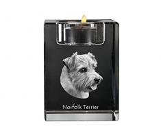 Terrier de Norfolk, Chandelier en cristal, bougeoir avec un chien, souvenir, édition limitée