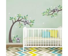 decalmile Stickers Muraux Koala et Arbre Autocollant Mural Libellule Ours Koala Décoration Murale Chambre Enfant Bébé Pépinière