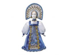 Poupée en Porcelaine Faite à la Main dans Un Costume Folklorique Traditionnel Russe 18 cm 06-17