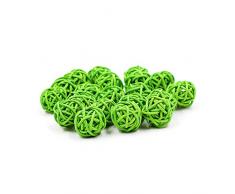 30 pcs/lot coloré Osier Naturel boules rotin pour mariage fête de Noël Décoration à suspendre 2 cm