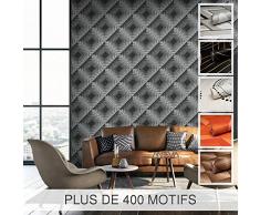 ANTEVIA - Papier Peint Intissé ou Vinyle | Plus de 400 Motifs : 3D Brique Bois Unis Jungle Chambre Salon Cuisine (Tunnel Gris)