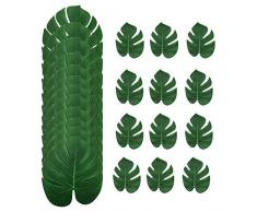 Bestgle 24PCS Feuilles de Palmier Artificielles Tropical Faux Feuilles Décoration Jungle Fête Safari Feuilles pour Soirée à Thème Hawaïenne Luau Décorations Maison Jardin Décoration