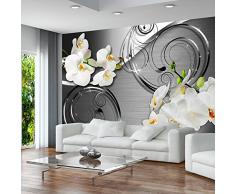 Papier peint intissé 350x245 - 3 couleurs au choix - Top vente - Papier peint - Tableaux muraux déco XXL - fleurs orchidée b-A-0065-a-b