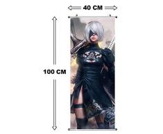 CoolChange Bas Automata I Kakemono en tissu I Poster 100 x 40 cm I Yorha No. 2 Type B/Yorha 2B & 9S Motif : Yorha No. 2 Type B.