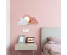 WI Version améliorée 0F a mené la lumière de mur, la forme de nuage tirent la ligne de commutateur de mur en bois solide de luminaire nordique de cadre simple du cadre G9 de bougeoir Art Deco déclai