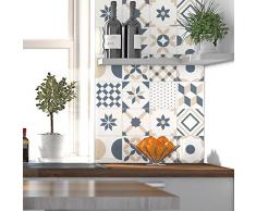 Ambiance-Sticker 24 Stickers adhésifs carrelages | Sticker Autocollant Carrelage - Stickers muraux carreaux de ciment 10 x 10 cm - 24 pièces