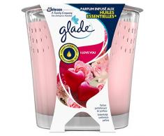 Glade Bougie Parfum Infusé Huiles Essentielles I Love You 30 Heures de Parfum 129 g