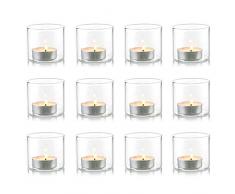 Nuptio Bougeoirs en Verre Clair/Votif en Verre Clair, Idéal pour Les Fêtes, Mariages, Événements Spéciaux, Aromathérapie Et Utilisation Quotidienne