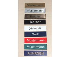 1 plaque de sonnette - 1 plaque de porte - 1 plaque nominative - 1 plaque de boîte aux lettres - À graver - Autocollante