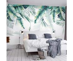 Papier peint intissé tapisserie murales panoramique 3D Personnalisé Photo Mur Papier Peint Rétro Tropical Forêt Tropicale Palmier Banane Feuilles Peinture Murale Chambre Salon Canapé Papier Peint