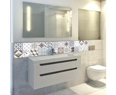 24 Stickers adhésifs carrelages | Sticker Autocollant Carrelage - Mosaïque carrelage mural salle de bain et cuisine | Carrelage adhésif - traditionnels beige - 10 x 10 cm - 24 pièces