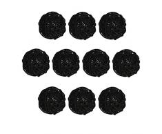 Baoblaze 10pcs Boule Décoratives Rotin Boule Maison Mariage Décoration Jardin Suspendu Decor - Noir