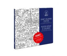 OMY Poster géant à colorier de la France format encadrable (70 x 100 cm)