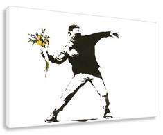 Kunstbruder &apos Impression sur Banksy Graffiti – Image Flower Riot. Image sur châssis. Pop Art peintures, Art, Posters, Photos en, 70x100cm