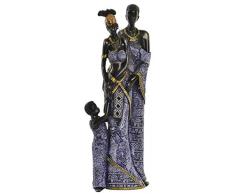 AVENUELAFAYETTE Statuette Figurine Famille Africaine - Femme Homme et Enfant - Africain - 30,5 cm