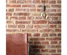 NEWROOM Papier peint pierres brique rouge mur pierre moderne papier marron Loft Industriel
