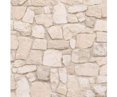 Papier peint brique pierre imitation Tapisserie 692429 69242-9 A.S. Création Dekora Natur 6 | Beige/Crème | Rouleau (10,05 x 0,53 m) = 5,33 m²