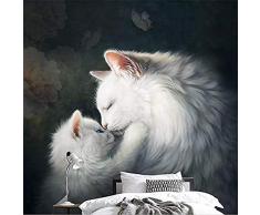 Hd peint à la main mère et enfant amour chat porche fond décoration murale peinture pour enfants S chambre chambre papier peint 3d gris poster pierre photo salon chambre chambre enfant-200cm×140cm