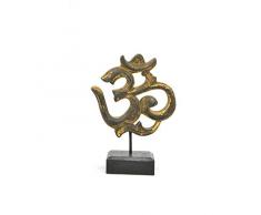 Statuette Symbole Ôm (Aum) en Bois sculpté. Décoration Indienne.