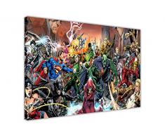 Pop Art mural sur toile Justice League Saga DC Comics Décoration de Salle Poster, Agrafes Toile Bois dense, 09- A0 - 40 X 30 (101CM X 76CM)