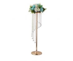 Lanlong Centre de table pour mariage Hauteur 90 cm Support pour bougies, fleurs Décoration pour mariage, maison, salon, Noël, Acrylique Métal, doré, 35.4