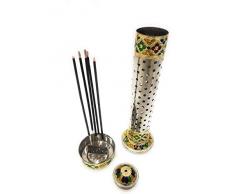 NAVRANG - Porte-bâton dencens en Acier Inoxydable - pour lintérieur et lextérieur - 5 bâtonnets à la Fois