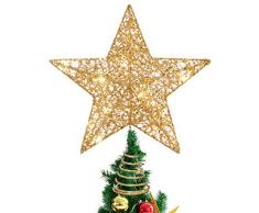 STOBOK Star Arbre de Noël Haut de Forme-Or noël Arbre étoile Haut de Forme pour la décoration darbre de Noël, 25 x 30 cm