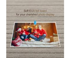 Feutre Letter Board 30x30cm,Retro Tableau Daffichage Rainure de Bois,600 caractères Blancs dorés Noirs,Symboles & Emojis & Cursive Words,Support et Sac,Cadres de Photo Anciens,Gris