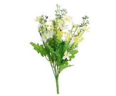 Ogquaton Simulé Fleur Artificielle Salon Décor Artificielle Chrysanthème Bouquet De Fleurs Simulation Chrysanthème Jaune Et Blanc 1 Pcs
