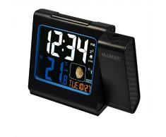 La Crosse Technology WT551 Réveil Radio Piloté avec projection Ecran Couleurs - Noir