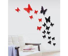 ufengke® 12 Pcs 3D Papillons Stickers Muraux Design de Mode Bricolage Papillon Art Autocollants Artisanat Décoration de La Maison, I