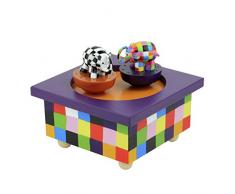 TROUSSELIER - Elmer lEléphant - Boîte à Musique Dancing - Idéal Cadeau de Naissance - 2 Figurines Amovibles - Fonctionnement Simple - Musique Let It Be des Beatles - Colori Multicolor