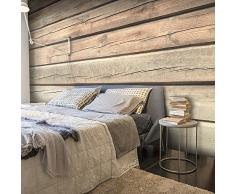 murando – Papier peint intissé 350x256 cm – Trompe l oeil – Tableaux muraux déco XXL – bois f-A-0440-a-b