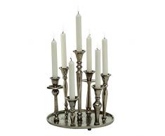 CasaJame Maison Mobilier Accessoires Décoration Bougeoir Candélabre Design 7 Bras de Style Baroque H 31 - Ø 29cm