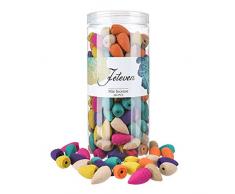 Jeteven 200 Pcs Encens Cône pour Brûleur Encens, Bullet Encens Mixtes, Encens Cône Aromathérapie Naturel Fumée Parfum de Cônes dencens